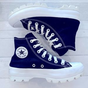 Converse Chuck Taylor All Star Lugged High Top Shoes:  Black & White; Size 6
